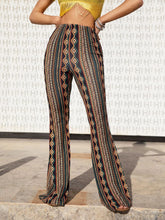 VCAY Beach Summer Geo Print Flare Pants Boho Hippie Boot Cut Trousers